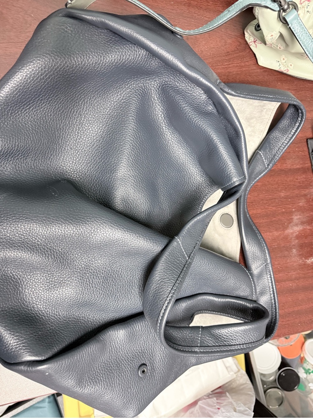 Coach Navy Pebbled Leather Tote
